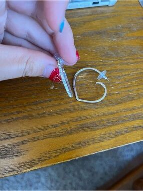 Silver Heart Hoop Earrings